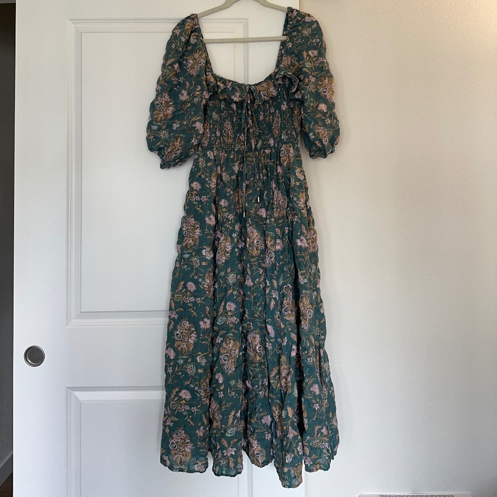 Free People Oasis Printed Midi Dress - XL - Green Combo
